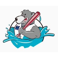 生气的大熊矢量图