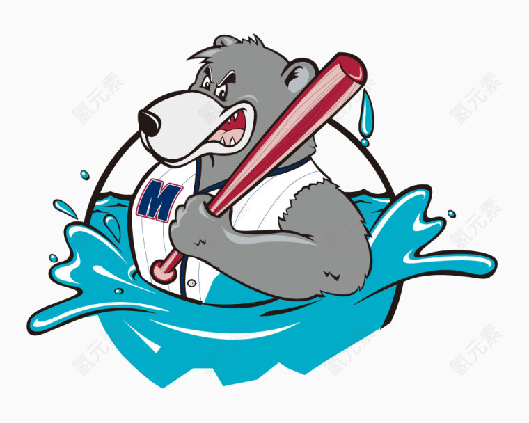 生气的大熊矢量图