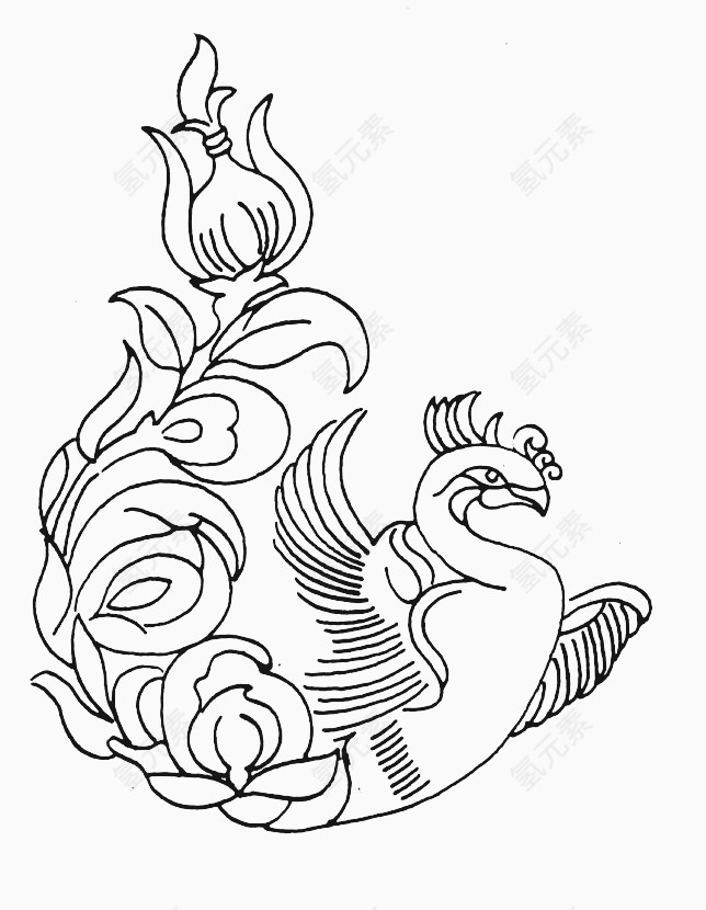 手绘凤凰