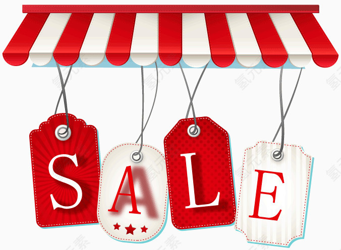 红色创意店铺销售吊牌矢量素材