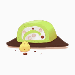 卡通绿色蛋糕