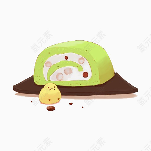 卡通绿色蛋糕