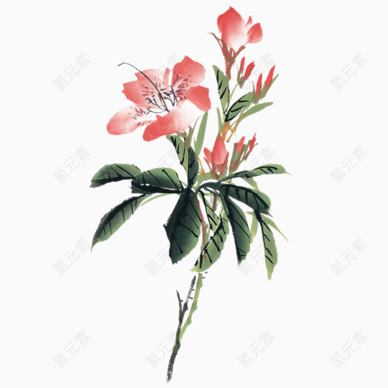水墨花