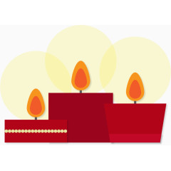 卡通手绘红色圣诞装饰蜡烛 