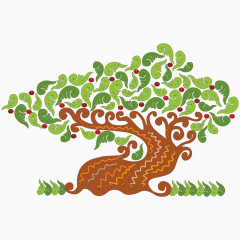 创意树木卡通素材树叶