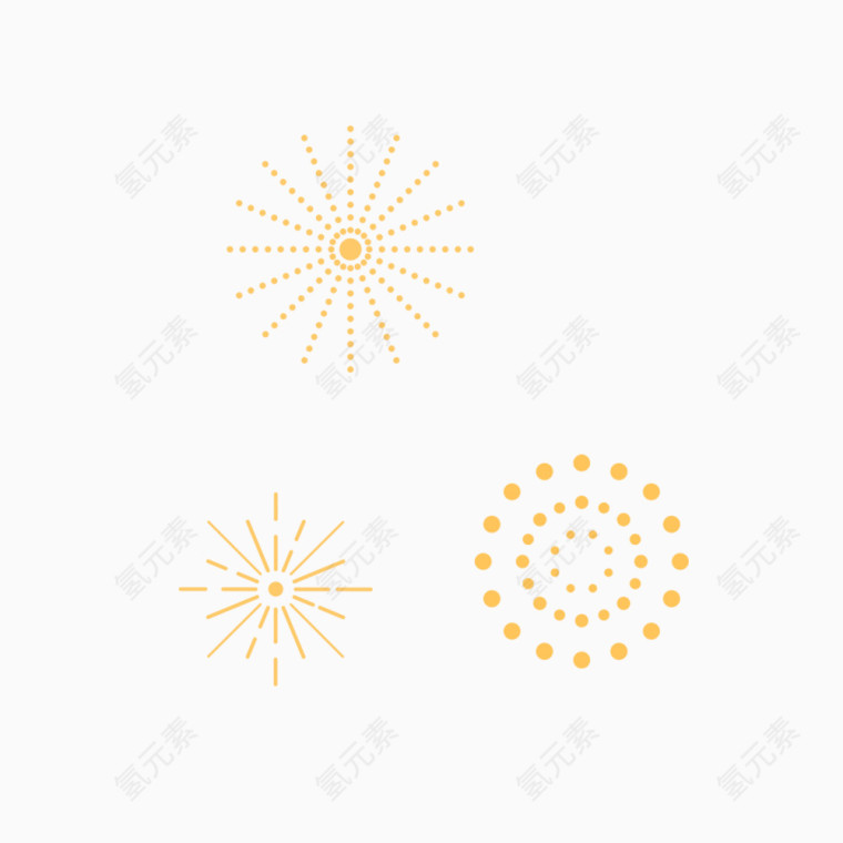 矢量黄色烟花