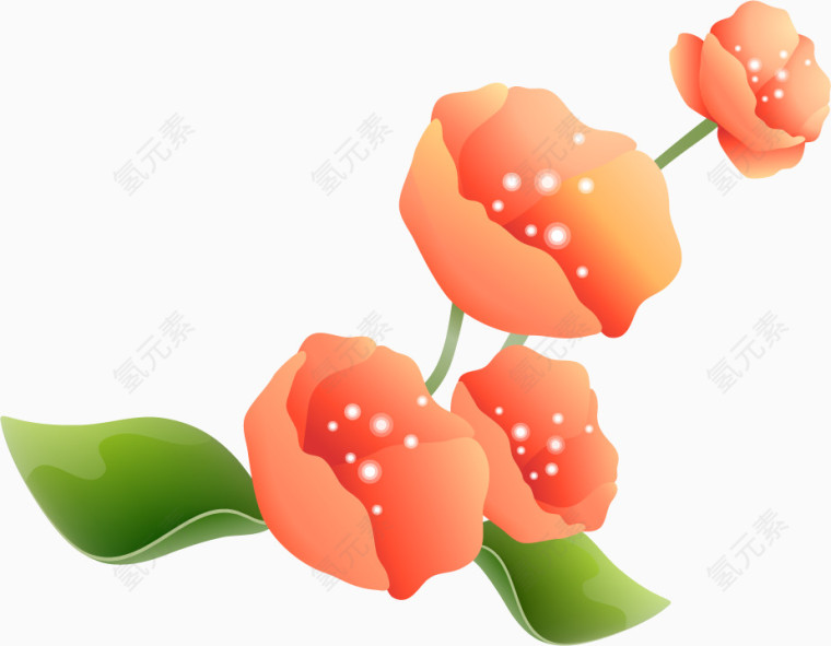 手绘粉色花朵