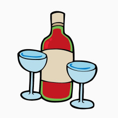 卡通红酒