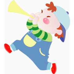 吹喇叭的小男孩