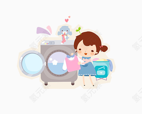 手绘居家小女生