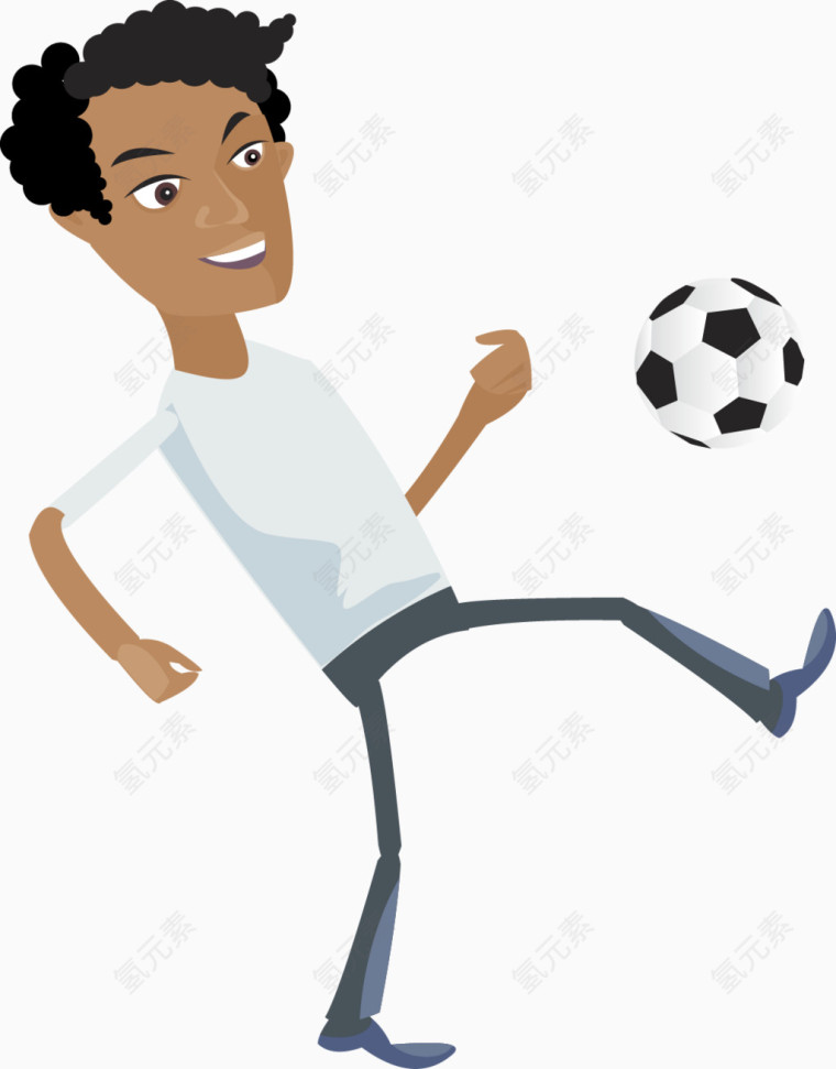 踢足球的男子