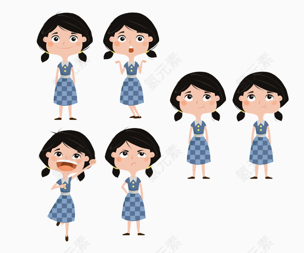 扁平化卡通形象素材