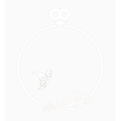 白色中国风圆圈边框纹理