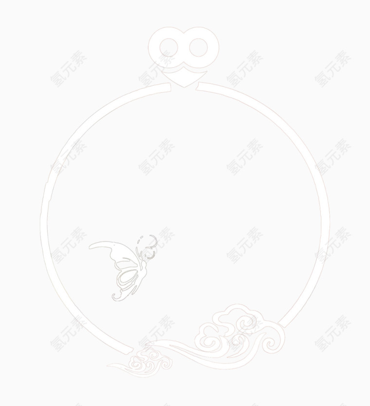白色中国风圆圈边框纹理
