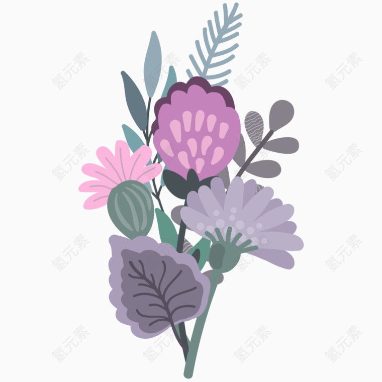 卡通花卉装饰图案