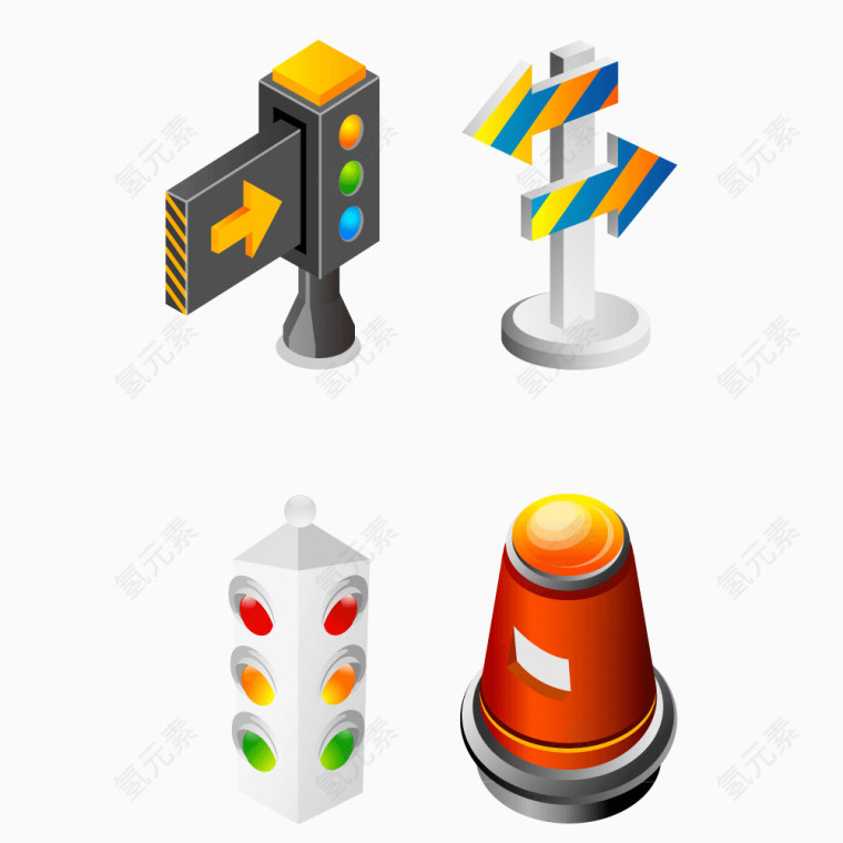 方向牌警示灯PNG矢量素材