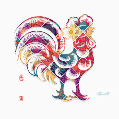 鸡年公鸡装饰图案