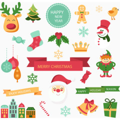 矢量手绘卡通圣诞图案