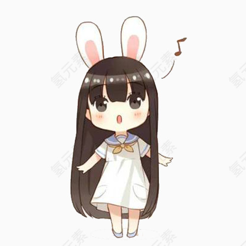 长发女孩黑色兔子耳朵10