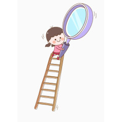 拿着放大镜的女孩