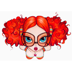 美女卡通卡通装饰素材