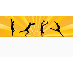 各种姿势的人PPT背景