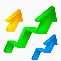 3D彩色上升组合图标