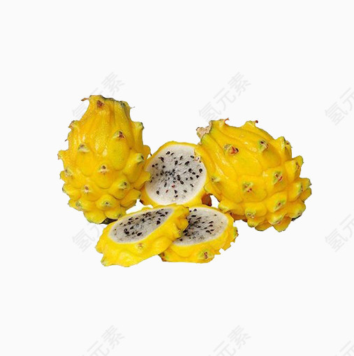 切开的黄龙果素材