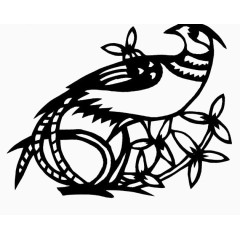 花枝鸟叶子中国风剪纸艺术剪纸图片