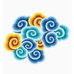 彩色祥云卡通插画