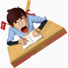 努力学习卡通手绘装饰元素