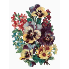 手绘花剪影手绘素材