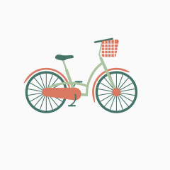 复古卡通手绘自行车