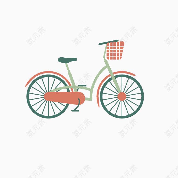 复古卡通手绘自行车