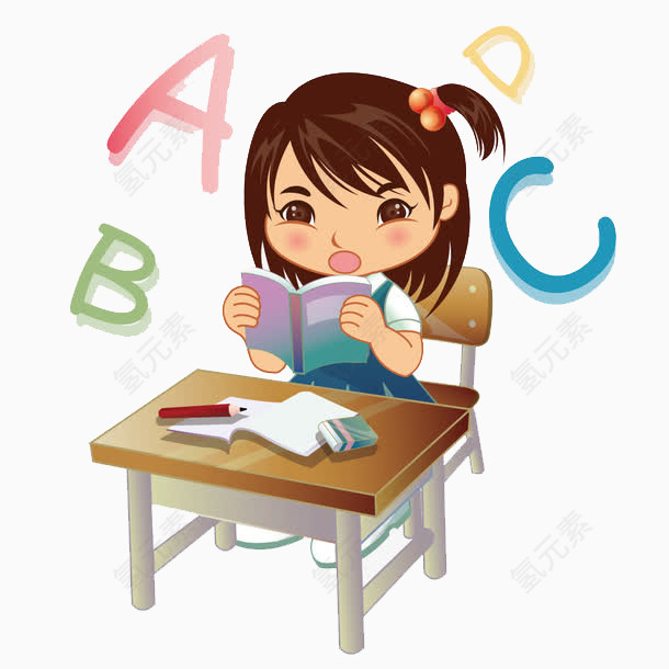 学英语的女孩