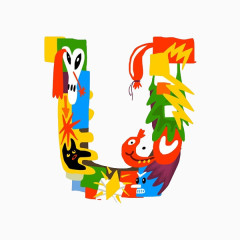 抽象字母U
