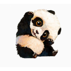 卡通手绘清新熊猫