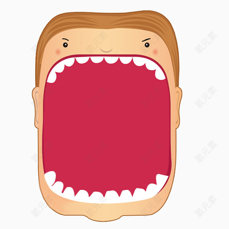 张大嘴巴卡通人