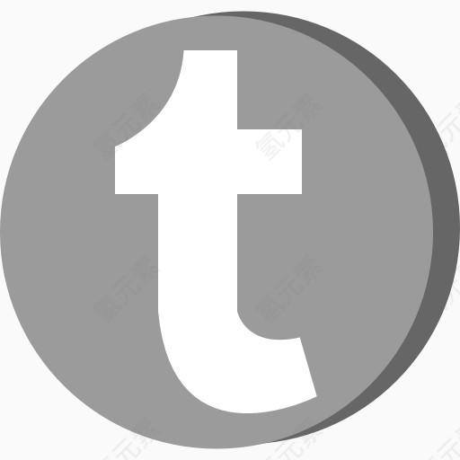 连接媒体网络社会TumblrWeb社交媒体：颜色（鼠标）和灰度
