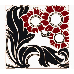 抽象红色花朵免扣图案