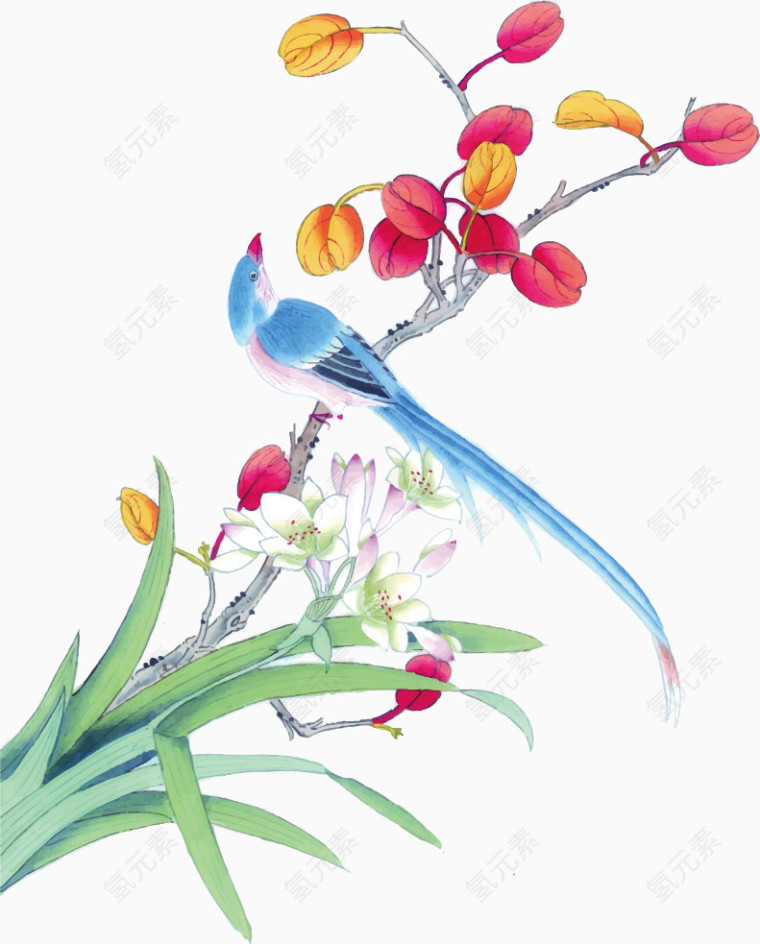 古风唯美植物插画