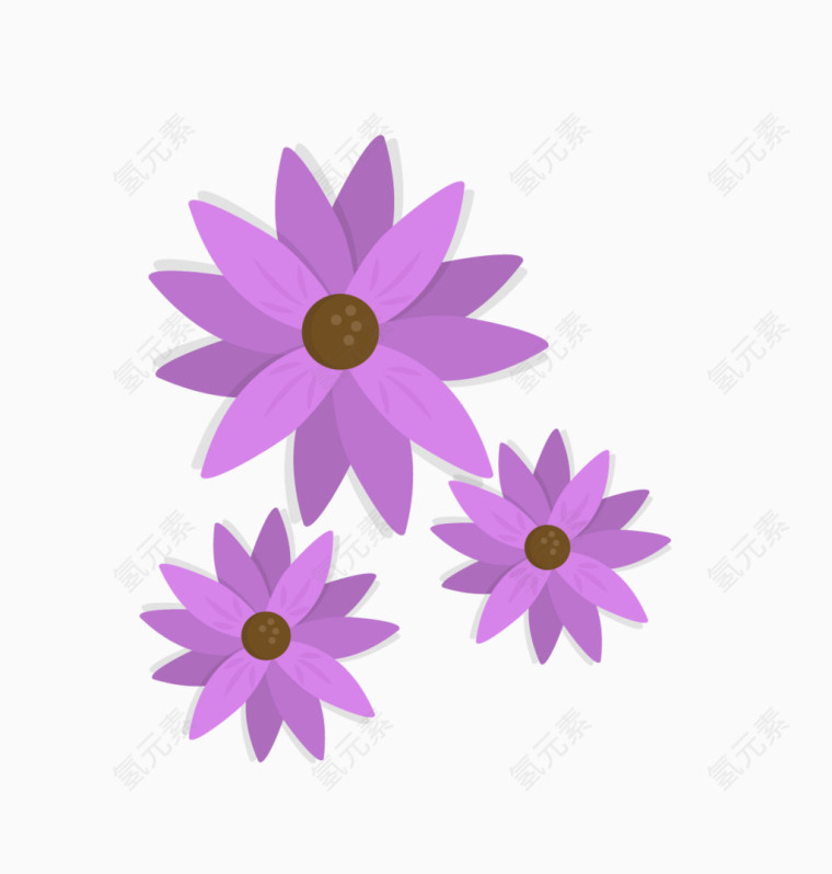 手绘紫色花