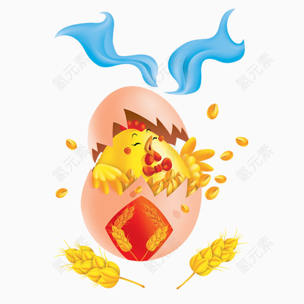 卡通破壳小鸡