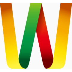  彩色折叠英文字母W