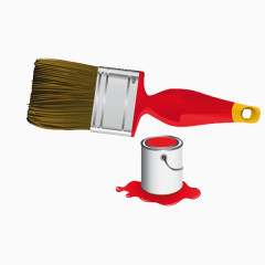 红色油漆刷