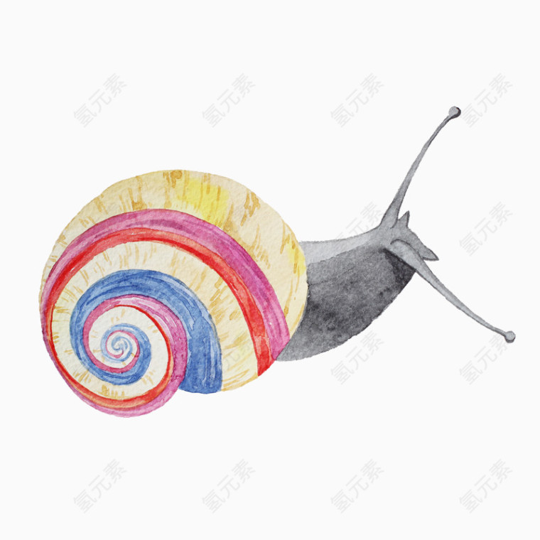 卡通五彩蜗牛
