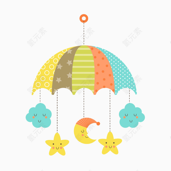 卡通夜空风铃