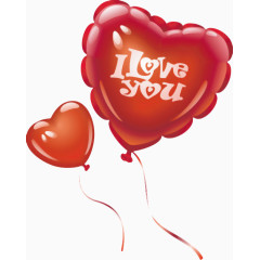 红色爱心气球