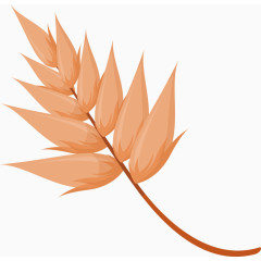 叶子橙色卡通手绘装饰元素