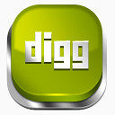 Digg绿色3图标
